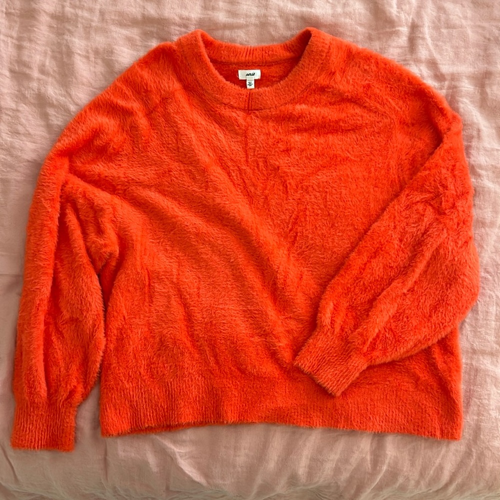Aerie Fuzzy Orange Sweater